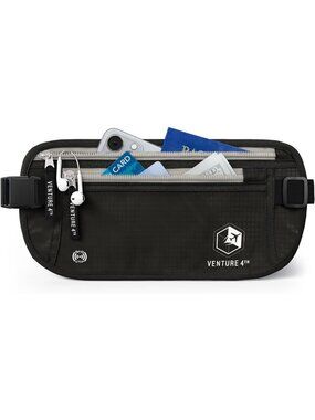 Travel Money Belt & RFID Blocking Passport Holder - Black, Secure & Stylish